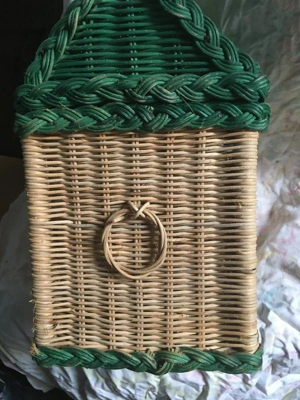 Caixa de Brinquedos Pequena de Rotim em Forma de Casa para Crianças, Natal – photo 3
